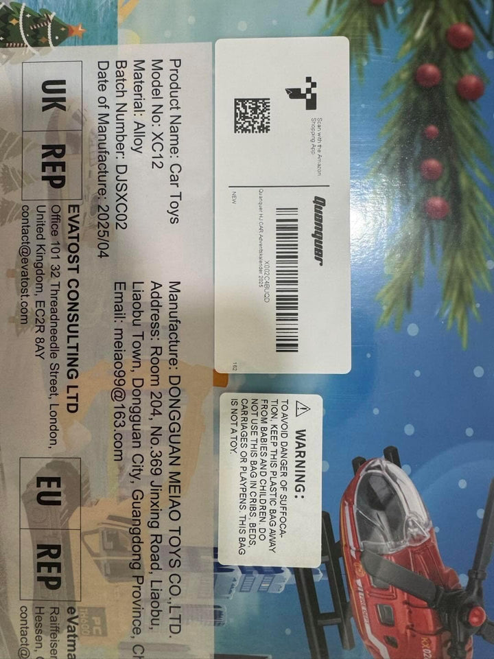 Quanquer Leichtmetallautos Adventskalender 2025 für Kinder – 24 Weihnachts Adventskalender-Spielzeug
