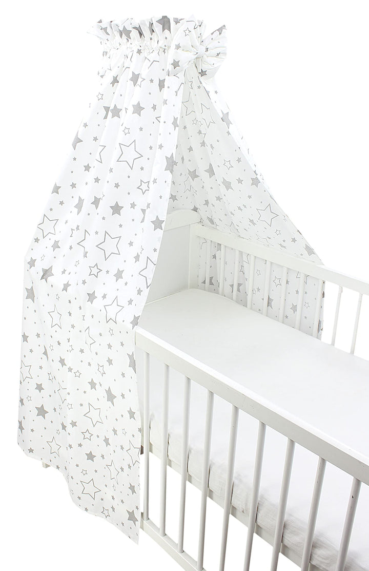 TupTam Babybett Himmel mit Schleifchen, Farbe: Graue Galaxie, Grösse: ca. 160x240 cm ca. 160x240 cm