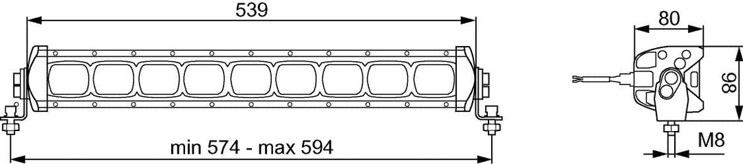 HELLA 1GJ 360 002-002 Valuefit Lightbar LBX-540 LED-Arbeitsscheinwerfer, 12/24V, 3500 Lumen, 2000mm