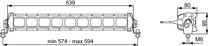 HELLA 1GJ 360 002-002 Valuefit Lightbar LBX-540 LED-Arbeitsscheinwerfer, 12/24V, 3500 Lumen, 2000mm