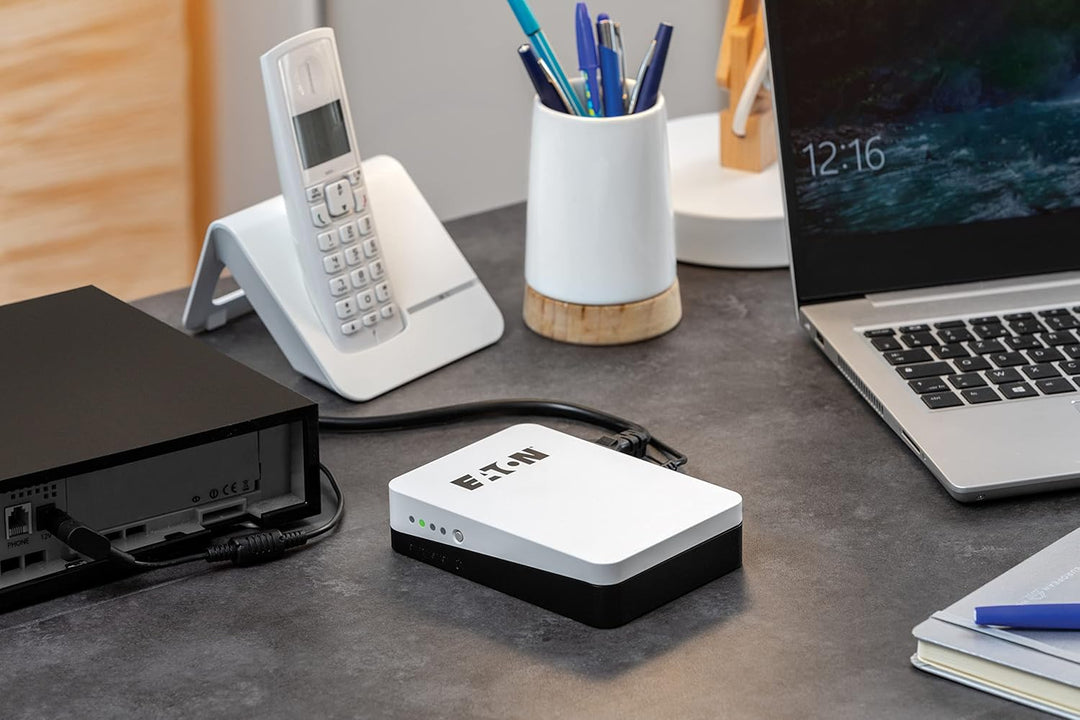 Eaton 3S Mini UPS 3SM36 – DC‑USV 36W – 9/12/15/19V, Lithium‑Ionen, geräuschlos, sichert Router & Sma