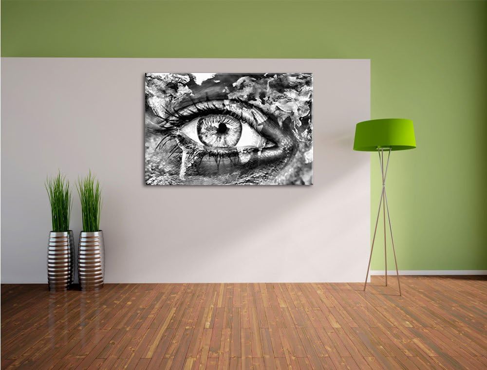 Pixxprint Monocrome, Die Erde gezeichnet auf EIN Gesicht, Format: 100x70 auf Leinwand, 100x70