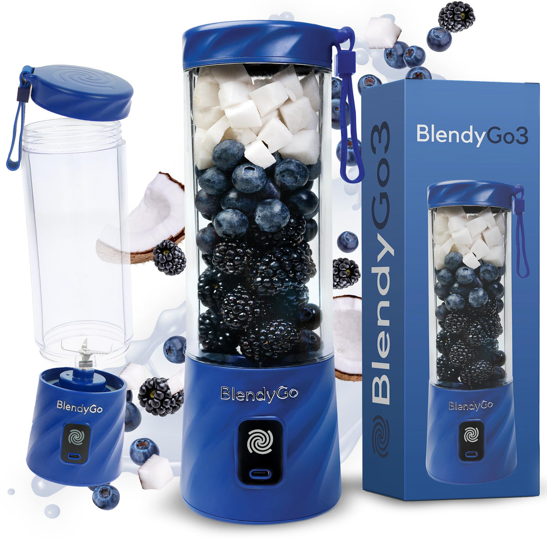 BlendyGo 3® Mixer Smoothie Maker, Smoothie Mixer Klein, Mini Portable Blender, Tragbarer Mixer USB,