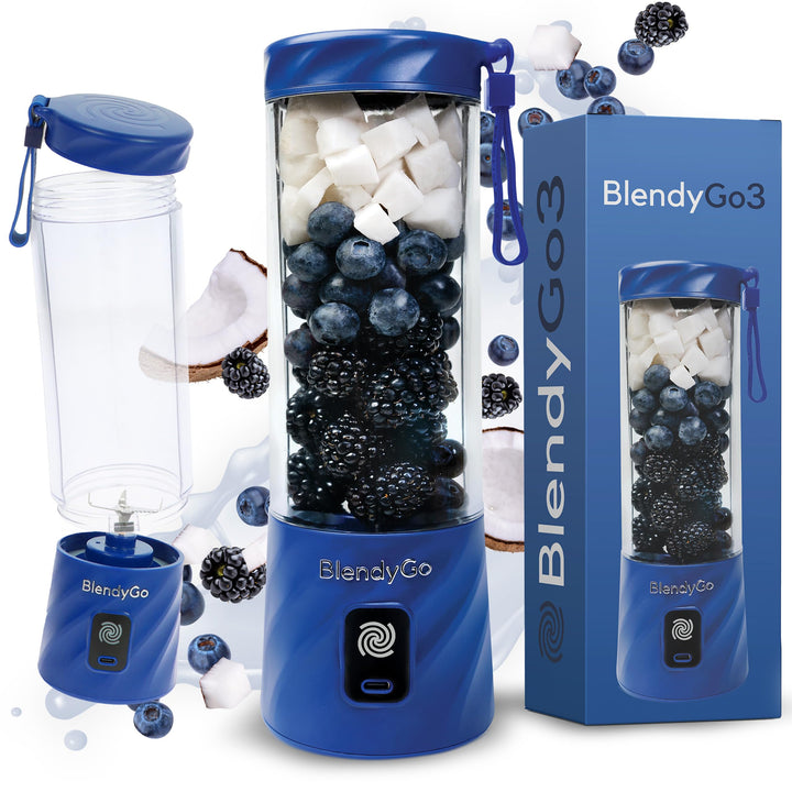 BlendyGo 3® Mixer Smoothie Maker, Smoothie Mixer Klein, Mini Portable Blender, Tragbarer Mixer USB,