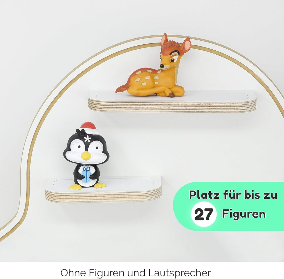 stadtecken Kinder Holzregal für Toniebox & Tonies – Wolkenform | Platz für ca. 27 Tonies | Wandregal