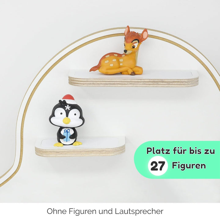 stadtecken Kinder Holzregal für Toniebox & Tonies – Wolkenform | Platz für ca. 27 Tonies | Wandregal