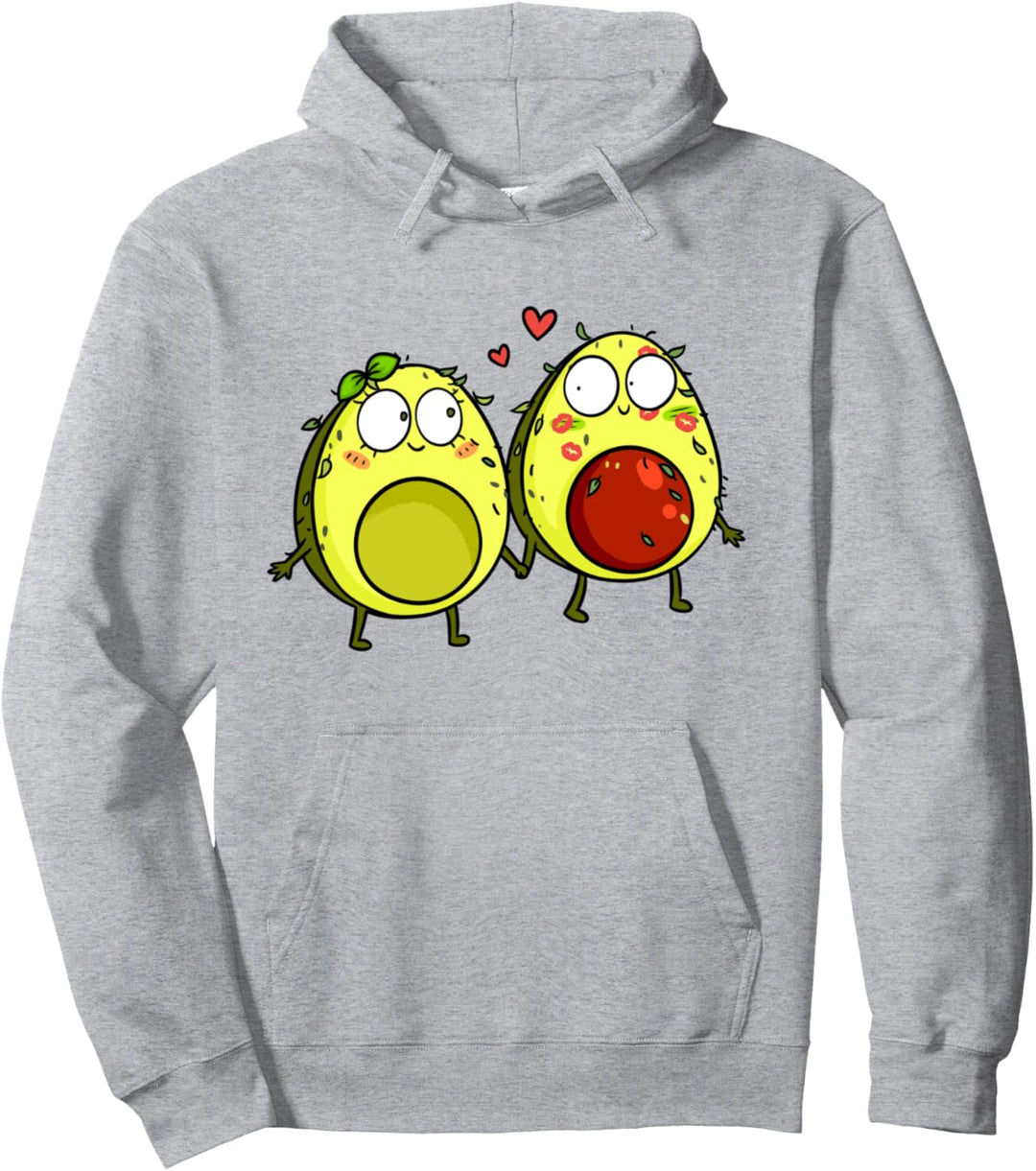 Cute Avocado Couple in Love Pullover Hoodie