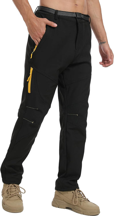 Tansozer Wanderhose Herren Wasserdicht Outdoor Hosen für Herren S Schwarz (Autumn-winter), L