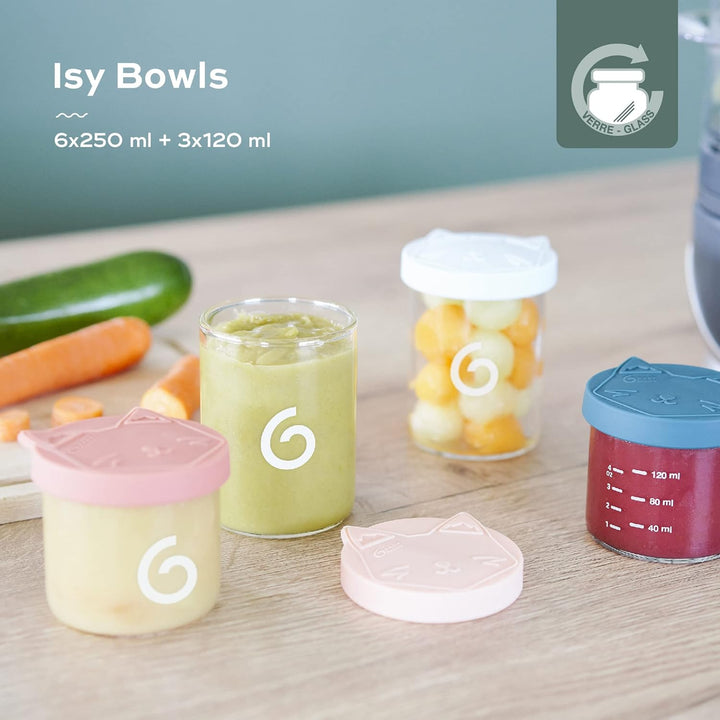 Babymoov ISY BOWLS Behälter für Babynahrung aus robustem, temperarturbeständigem Glas - zum Aufbewah