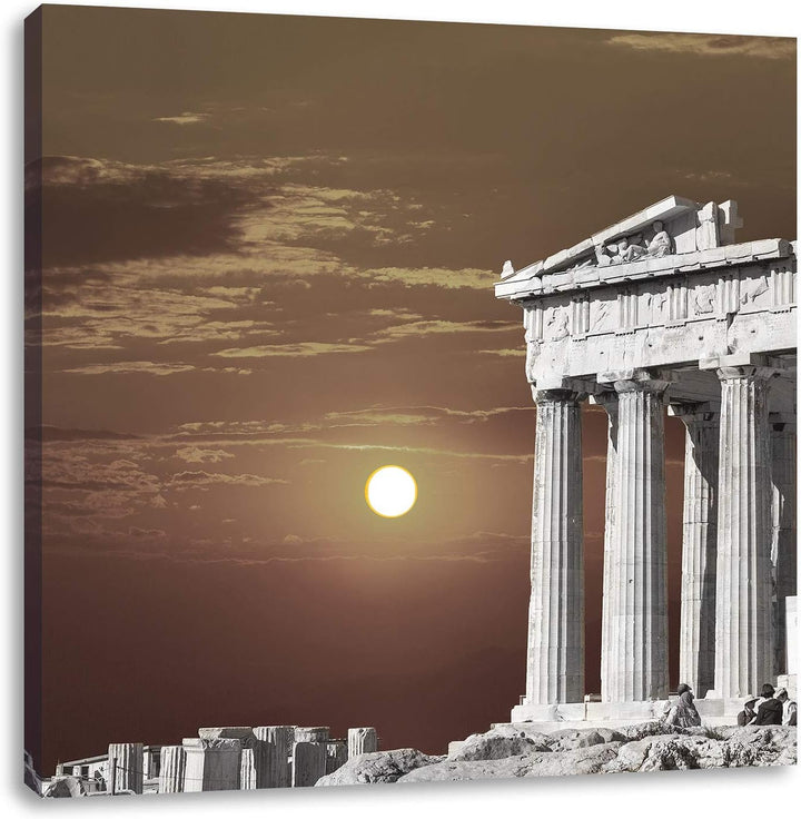 Pixxprint schöner Tempel der Athene als Leinwandbild Quadratisch/Grösse: 70x70 / Wandbild/Kunstdruck