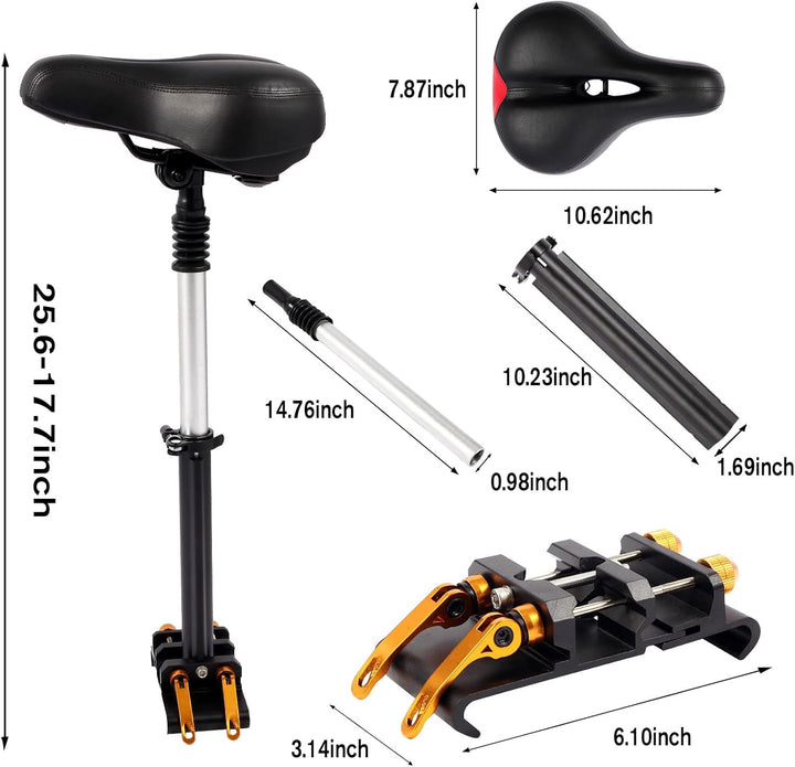verbesserter Sitz für Elektroscooter Höhenverstellbarer 40-65cm Verstellbarer Sitz mit Stossdämpfung