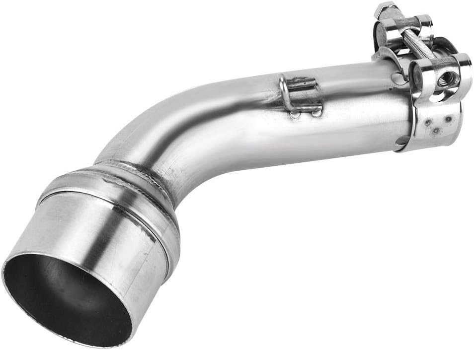 Rohrverbinder Abgasanlage Qiilu Motorrad auspuff Rohrverbinder 51mm Auspuffrohr Edelstahl Endrohr fü