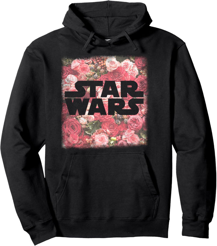 Star Wars Rose Floral Print Logo Fill Pattern Pullover Hoodie