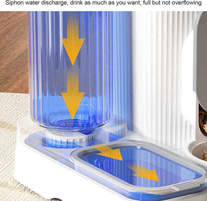 Automatischer Futterspender für Katzen und Welpen, Trockenfutter und Wasserspender, grosse Kapazität
