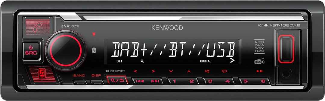 Kenwood KMM-BT408DAB - USB-Autoradio mit DAB+ &amp; Bluetooth Freisprecheinrichtung (Soundprozessor, USB