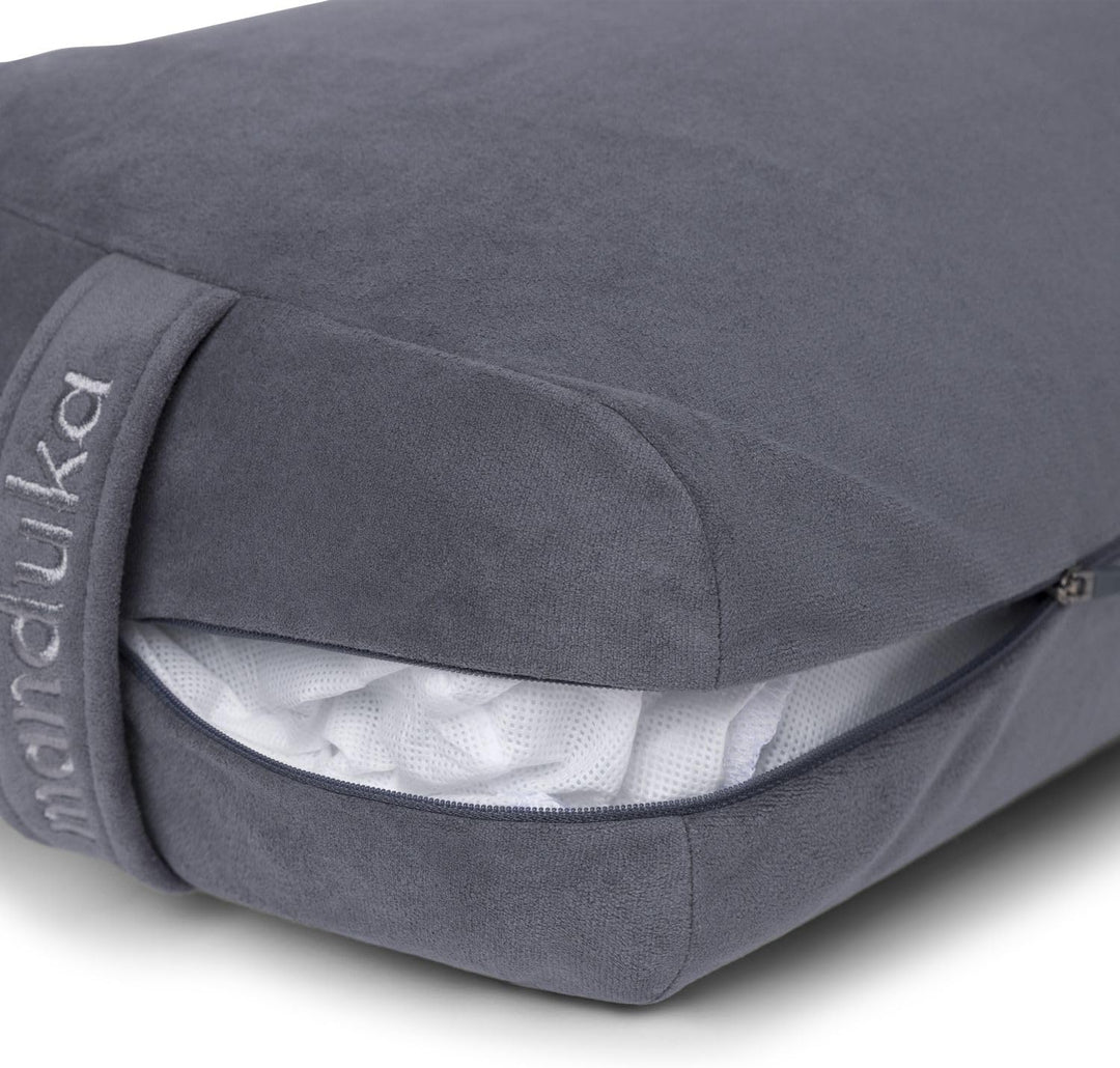 Manduka Enlight Yoga Bolster, Midnight Rectangular Thunder, Rectangular Thunder