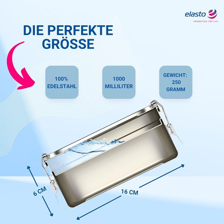 Lunchbox Edelstahl 1000 ml - Robuste Brotdose für Kinder & Erwachsene inkl. Dichtungsring - BPA-frei