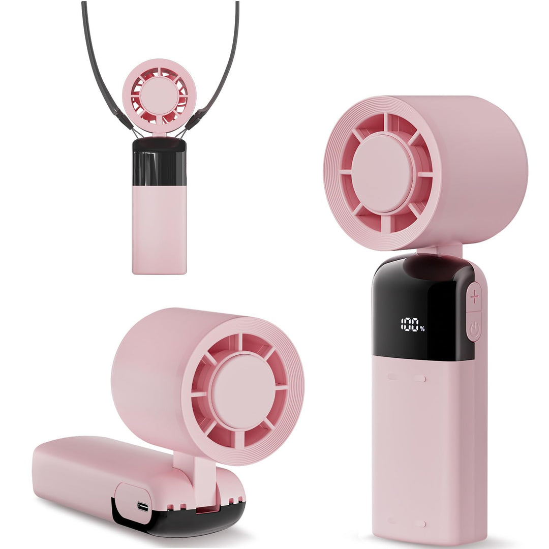 Handventilator Tragbarer Mini Ventilator, Turbo Ventilator mit 100 Stufen und LED Display, 4000mAh W
