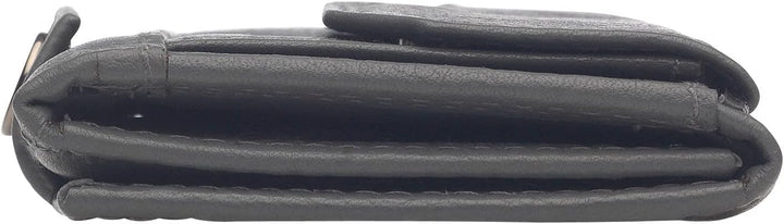 Mini Geldbörse mit Münzfach, RFID Credit Card Holder Damen und Herren Slim Wallet 100% Echtleder, Fa