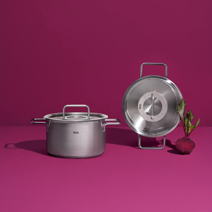 Fissler Pure Collection / Edelstahl-Bratentopf (Ø 20 cm, 2,4L) Töpfe inkl. Glas-Deckel, Innen-Skalie