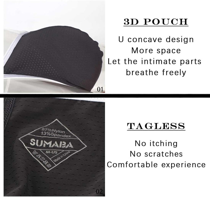 BIATWOWR Männer Niedriger Tangaslip mit Netz, Sexy, Grosse Taschen, Elastisch und Weich Underwears L