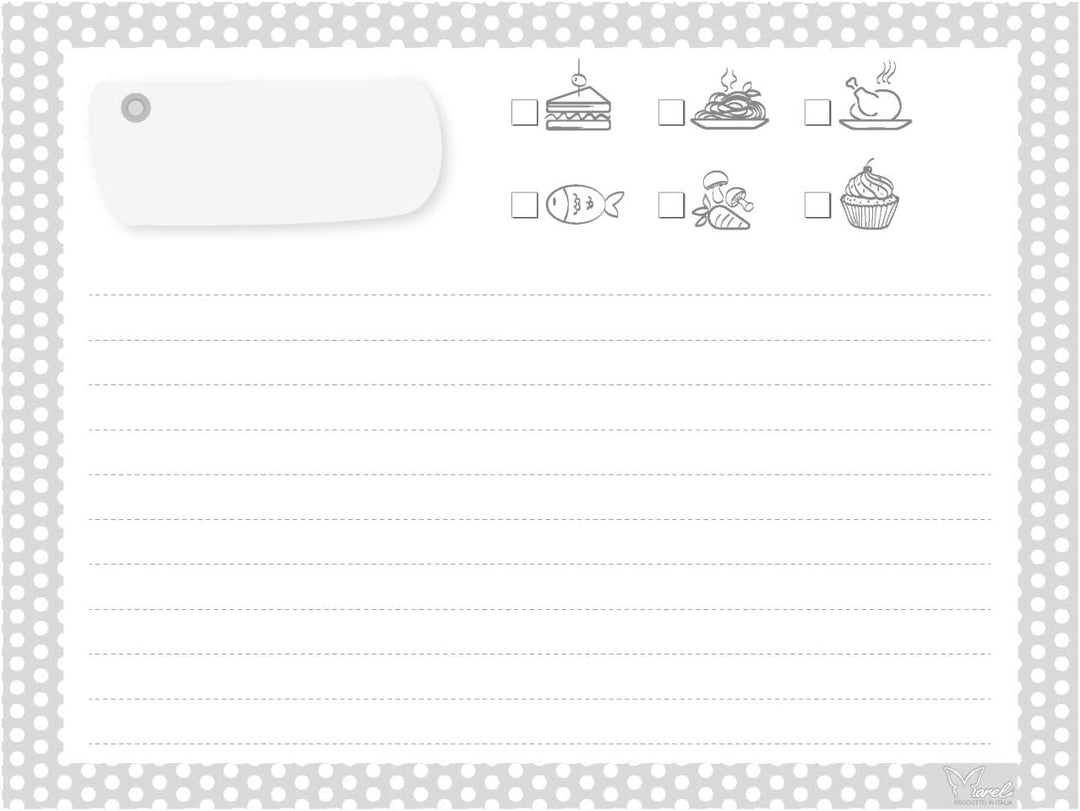 Mareli Rezeptbox mit 60 illustrierten Rezeptkarten zum selber beschriften und 6 Trennblättern im Ess