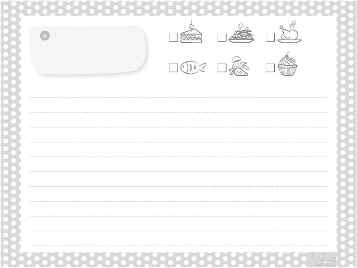 Mareli Rezeptbox mit 60 illustrierten Rezeptkarten zum selber beschriften und 6 Trennblättern im Ess