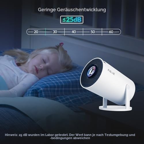 HY300PRO Mini Beamer 4K, Auto Horizontale Korrektur, 180° Drehbar, WiFi 6 + BT 5.0, Android 11.0, Ou