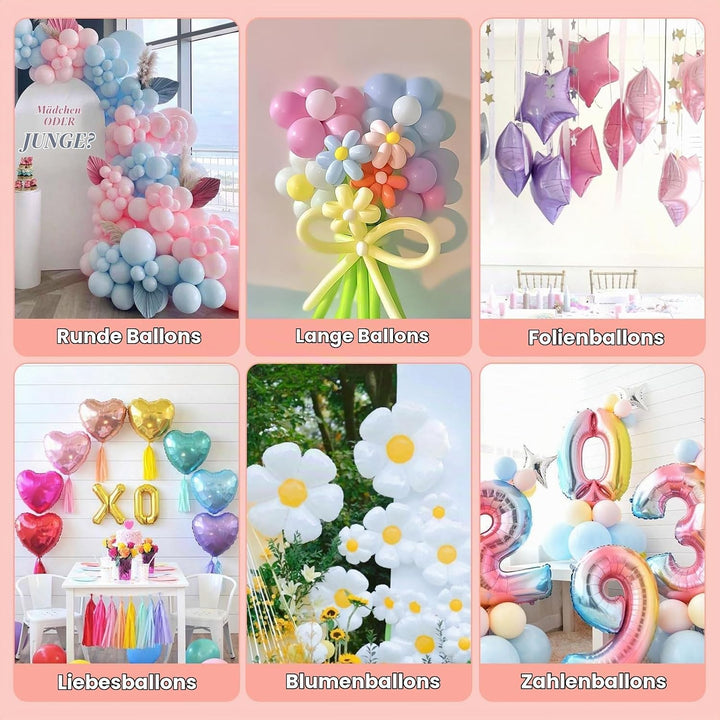 PlusFive Elektrische Ballonpumpe für Modellierballons, Tragbare Ballonpumpe Elektrisch Ball pumpe mi