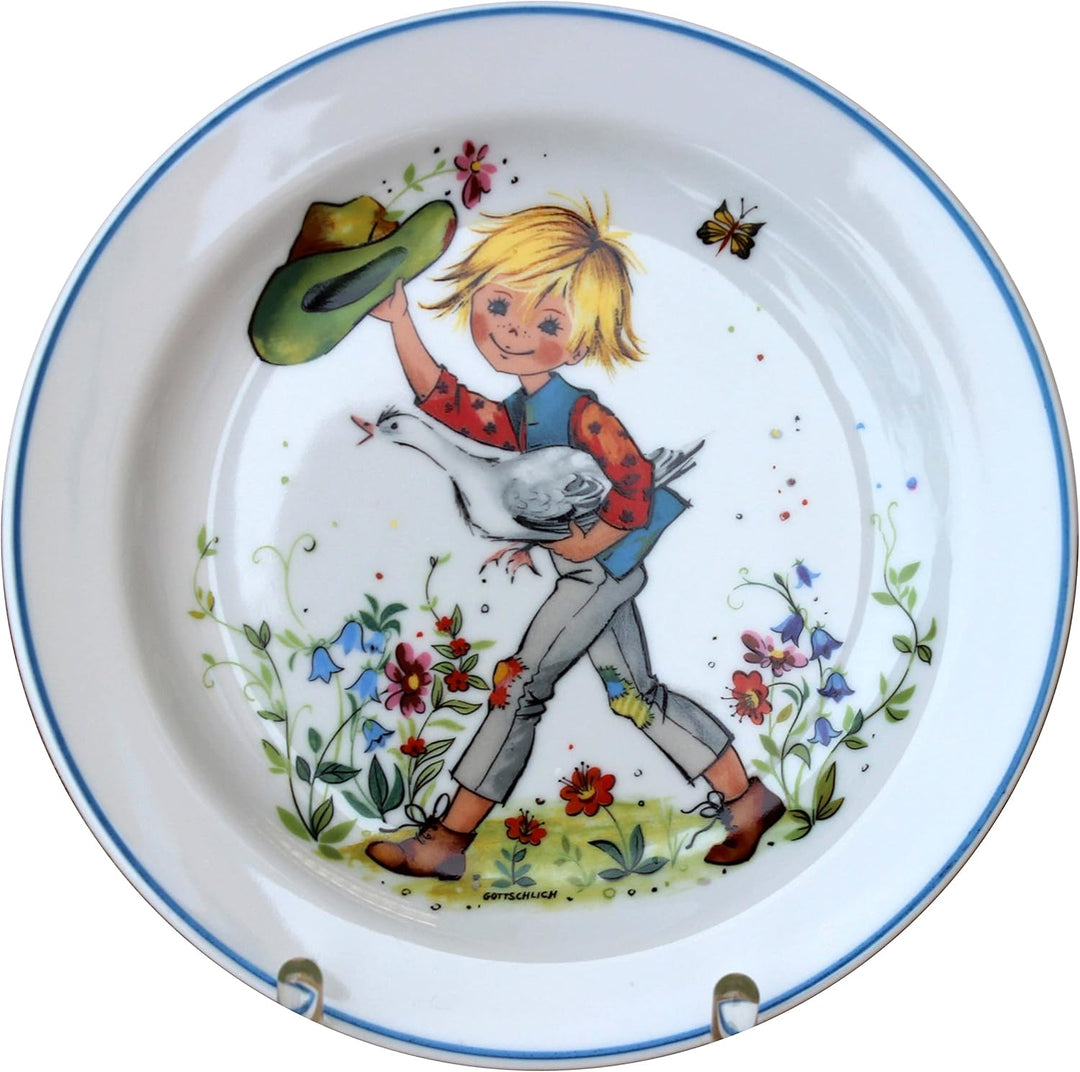 Kindergedeck 3-tlg. Porzellan modernes buntes Märchenmotiv "Hans im Glück" by L.E.R.D.93, Hans im Gl