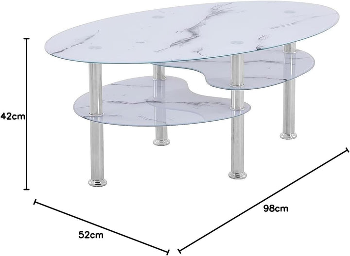 Euro Tische Couchtisch Glas mit 8mm Sicherheitsglas & Facettenschliff - Glastisch perfekt geeignet a