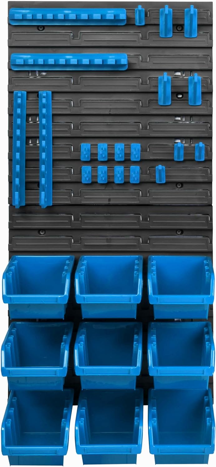 botle 9 Stapelboxen Wandregal Kunststoff 39 x 78 cm Werkzeughalter Werkstatt Garage Lagersystem Sich