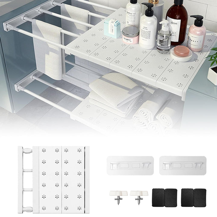 Verstellbare Regale für Schrank,35cm Weit, Verstellbare Länge 30-40cm Lagerregal Regal Separator Abt