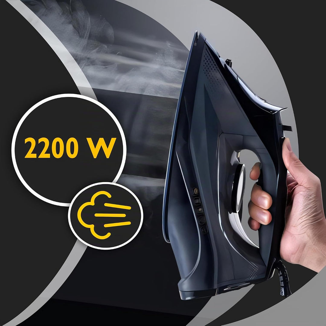 Retoo Bügeleisen 2200 Watt Profi Dampfbügeleisen, 450ml Wassertank, Keramik-Bügelsohle, Selbstreinig