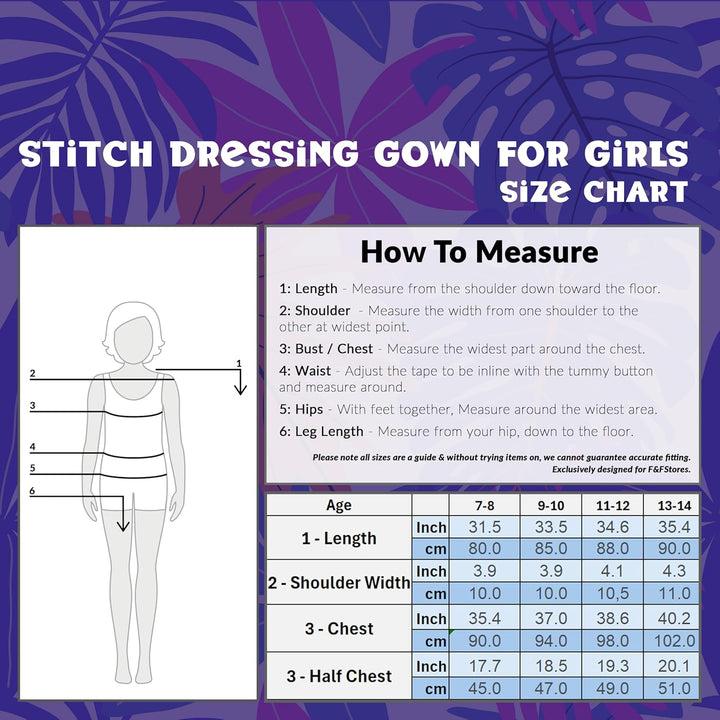 Disney Stitch Bademantel Kinder Mädchen, Morgenmantel mit Kapuze & Taschen - Geschenke für Mädchen &