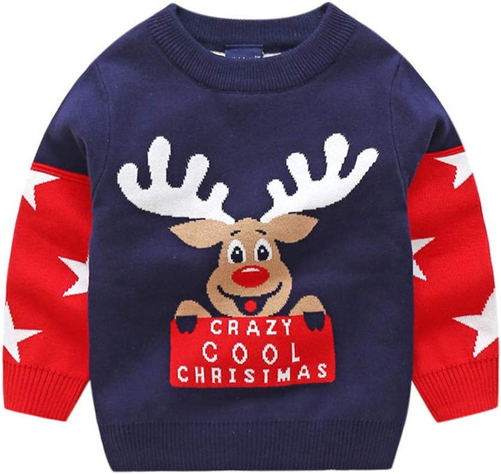 Minizone Baby Winter Strickpullover Weihnachten Langarm Sweatshirts Warme Kleidung 1-6 Jahre 1-2 Jah