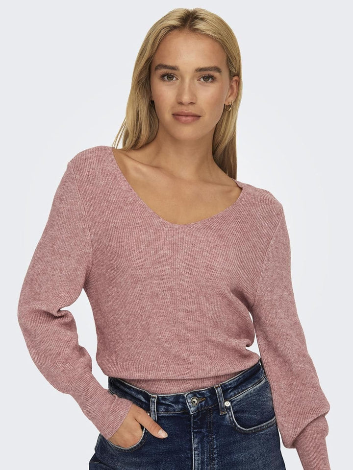 ONLY Female Strickpullover ONLATIA Strickpullover XS Dusty Rose/Detail:w. Melange, XS Dusty Rose/Det