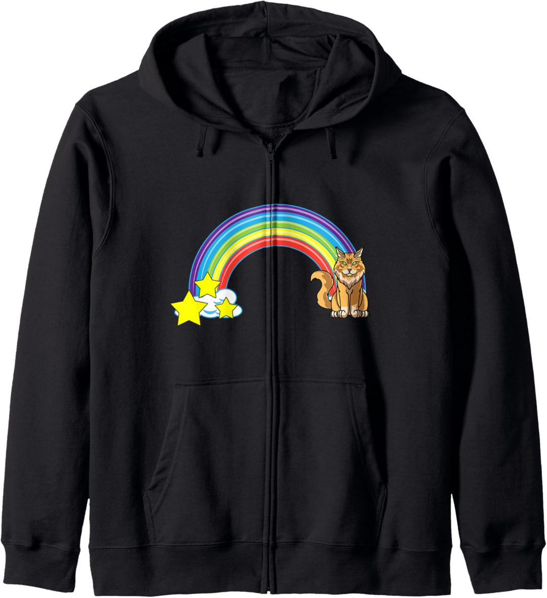 Regenbogen Maine Coon Katze Retro-Stil lustige Katze Mama Kapuzenjacke