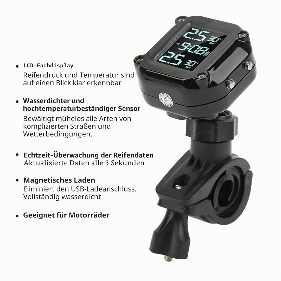 Leapiture Motorrad-TPMS-Reifendruckkontrollsystem Motorrad-Reifendruckkontrollsystem mit 2 Sensoren