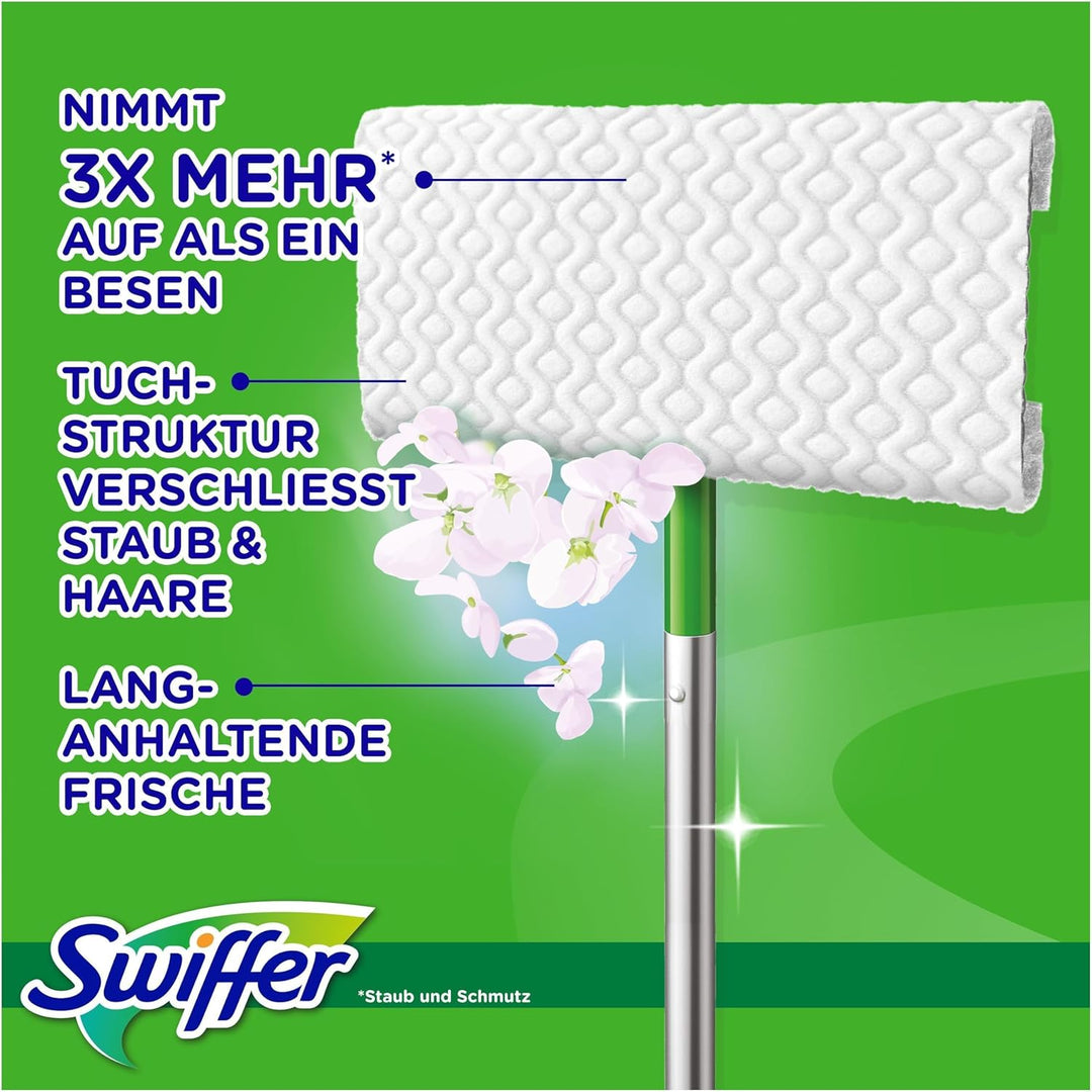 Swiffer Bodenwischer Nachfüllpackung, 120 Trockene Und 3 Feuchte Bodentücher, Nimmt Schmutz Auf Und