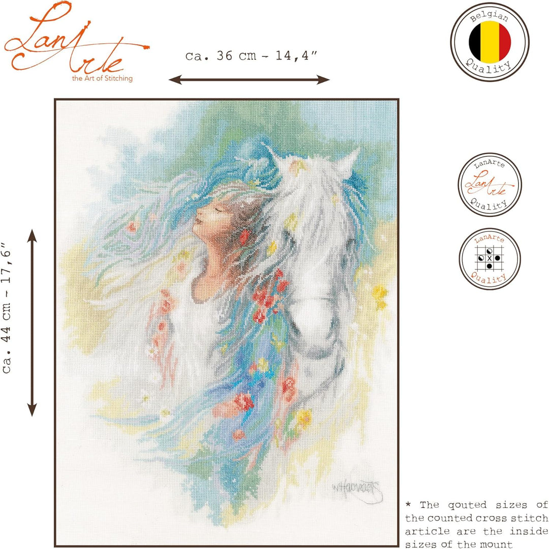 Lanarte PN-0178401 Gedanken Zählmuster Kreuzstichset, Baumwolle, mehrfarbig, ca. 36 x 44 cm / 14,4"