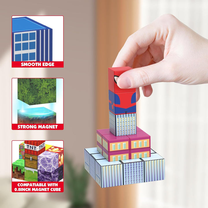 Magnetische Bausteine, 100 Stück 2CM Spider Magnetbausteine Bauwelt Spielzeug für Kinder ab 3 Jahre,