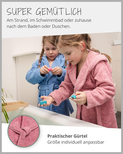 ULLENBOOM Bademantel Kinder, Frottee aus 100% Baumwolle (OEKO-TEX zertifiziert), Made in EU - Badeha