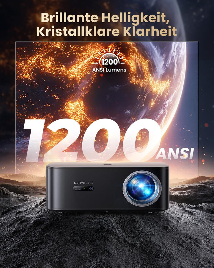 Beamer 4K Heimkino [1200 ANSI | Google TV] Offizielle Netflix-Lizenz FHD 1080P Beamer 4K Unterstützt