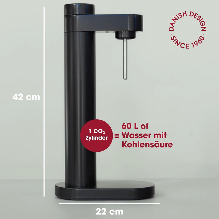 Stelton CO2 Carbonator, Brus Wassersprudler Schwarz Metallic
