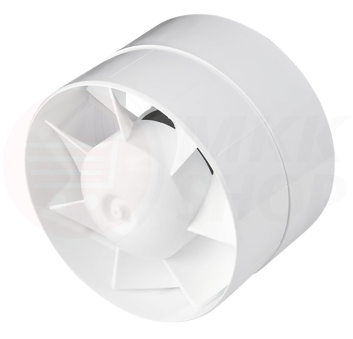 MKK Kanal Rohrventilator Ø 125 mm Kugellager Rohreinschub Ab-Zuluft Lüfter Rohr Ventilator leise Roh