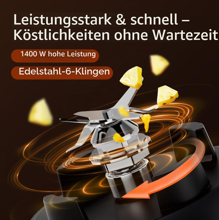 TOKIT 8-EN-1 Standmixer 2000ML, Hochleistungsmixer Pro 1400W Metallmaterial mit Touch LCD und 8 Menü