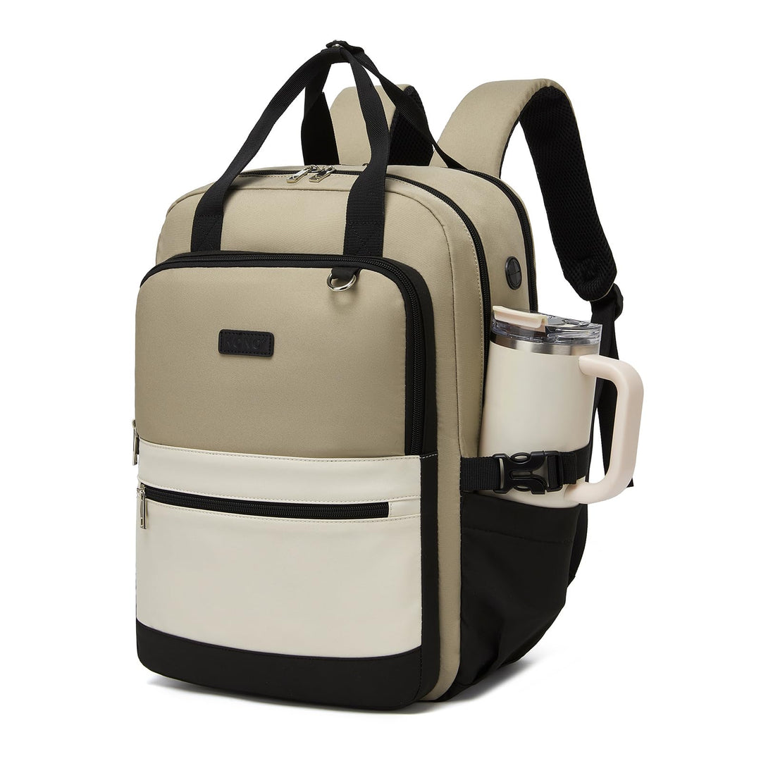 KONO Rucksack Damen 15,6 Zoll Laptop Rucksack Damen, Schulrucksack Elegant, Business Daypack mit vie