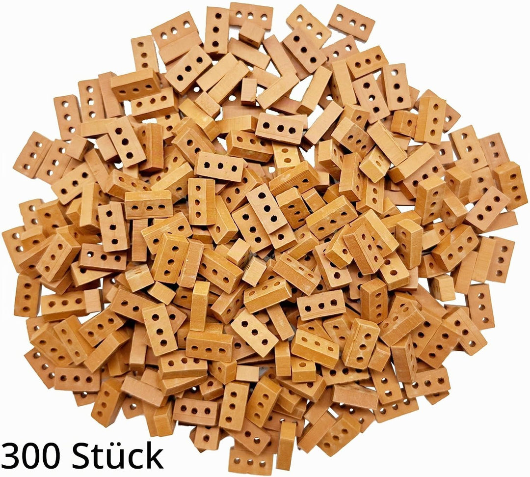 Woohome 300 Stück Mini Simulation Ziegel, 1:16 Mini Scale Ziegel Miniatur Ziegelsteine Backsteine Zi