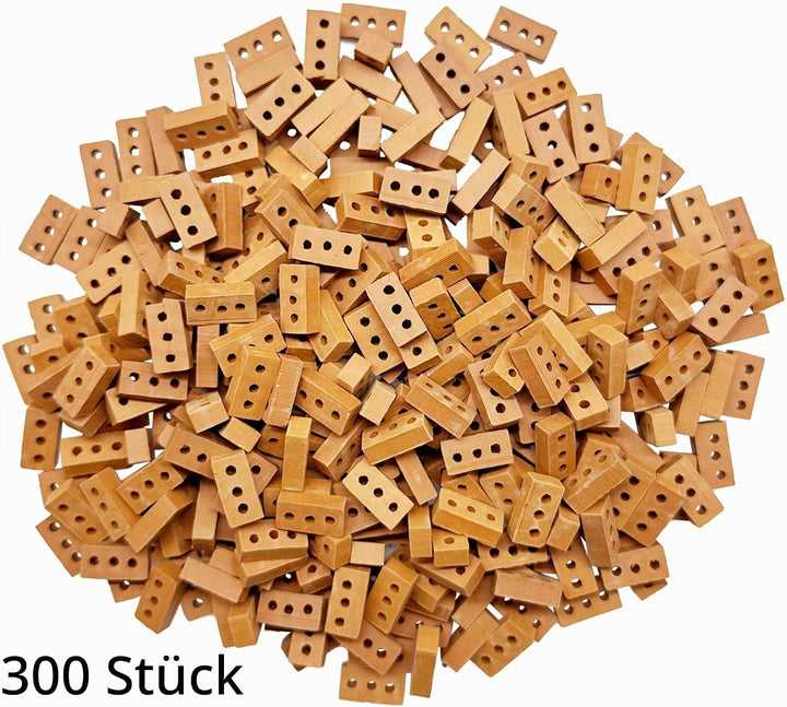 Woohome 300 Stück Mini Simulation Ziegel, 1:16 Mini Scale Ziegel Miniatur Ziegelsteine Backsteine Zi